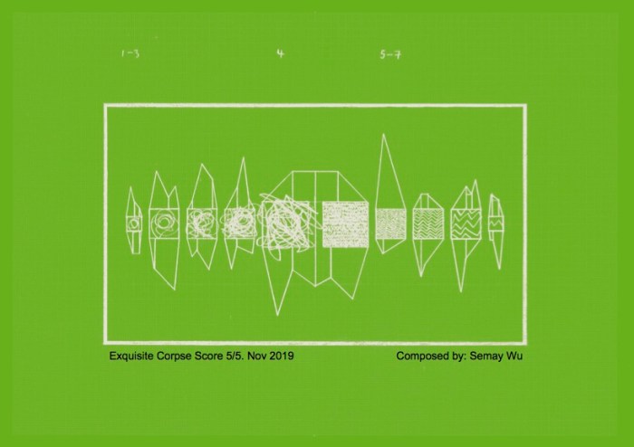 Exquisite Corpse Score 5:5 Nov 2019